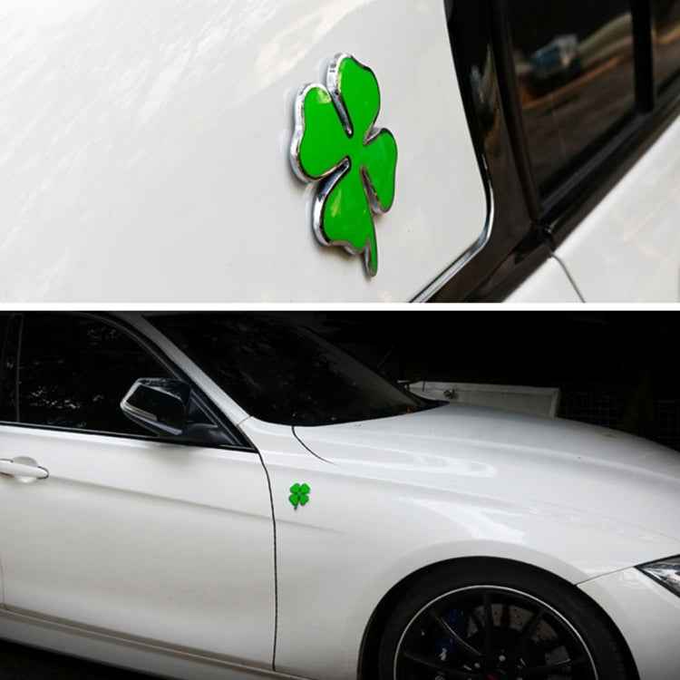 Four Leaf Clover Herb Luck Symbol Badge Emblem Labeling Sticker Styling Car Dashboard Decoration, Size: 4*3.3cm