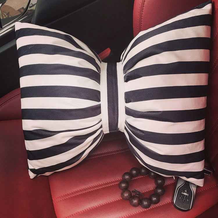 Classical Stripe Bowknot Style Breathable Car Waist Pillow Back Cushion, Size: 35*45cm