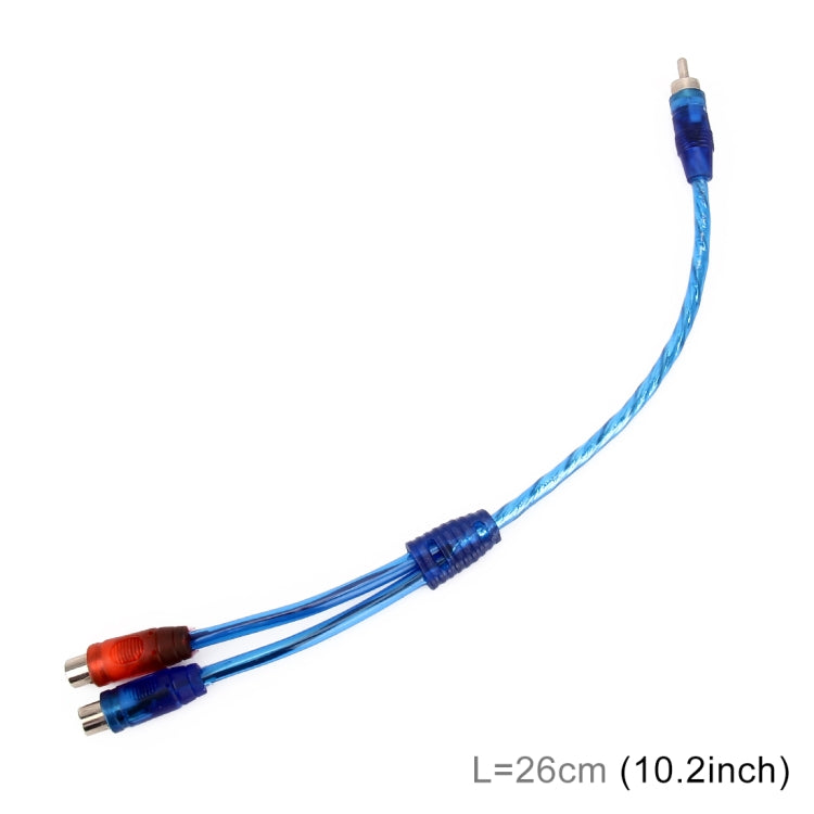 Car AV Audio Video 2 Female to 1 Male Aluminum Extension Cable Wiring Harness, Cable Length: 26cm, 2 Female to1 Male