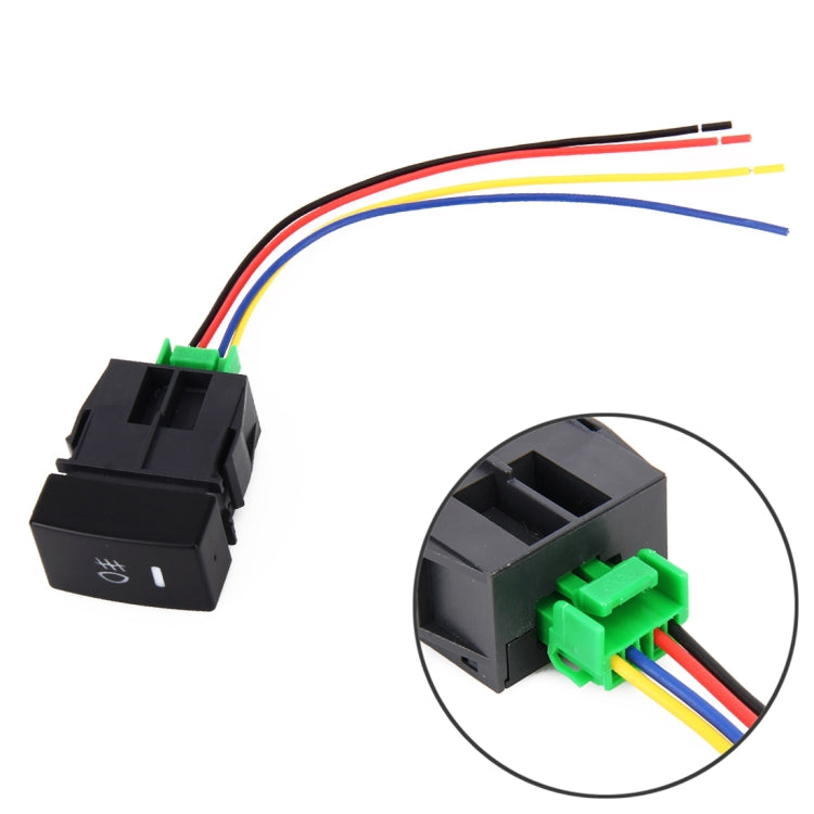 Car Fog Light 5 Pin On-Off Button Switch with Cable for Honda Fit, with Cable