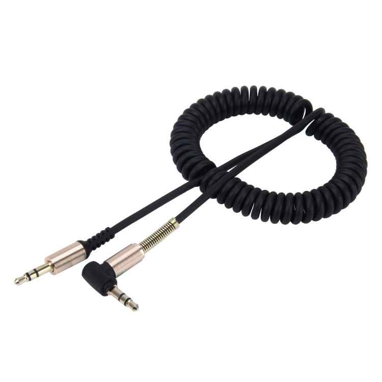 3.5mm 3-pole Male to Male Plug Audio AUX Retractable Coiled Cable, Length: 1.5m