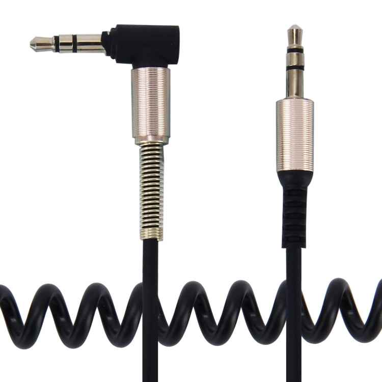 3.5mm 3-pole Male to Male Plug Audio AUX Retractable Coiled Cable, Length: 1.5m