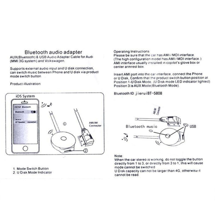 Car MMI 3G AMI Bluetooth Audio Cable Wiring Harness for Audi Q5 A5 A7 R7 S5 Q7 A6L A8L A4L, For Audi Q5 A5 A7 R7 S5 Q7 A6L A8L A4L