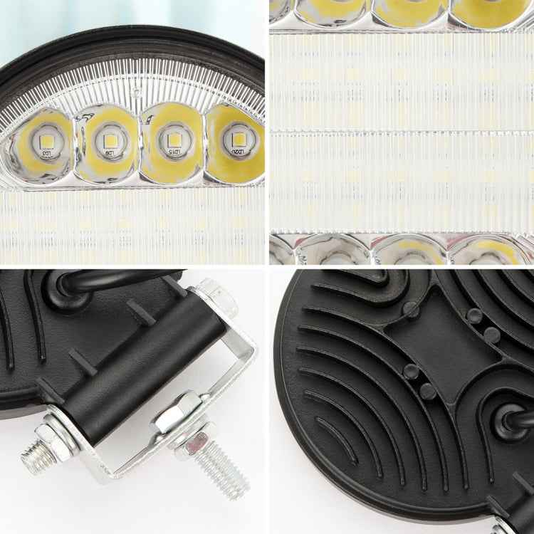 2 PCS 4 inch 15W Spot / Flood Light White Light Round-Shaped Waterproof Car SUV Work Lights Spotlight LED Bulbs, DC 9-30V