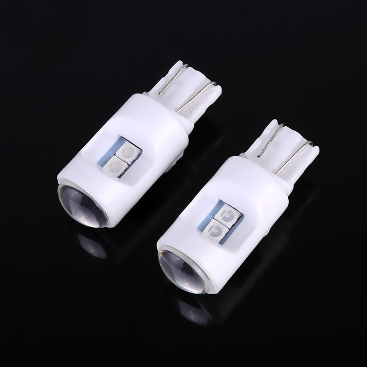 2 PCS T10 / W5W / 194 DC 12V 1.2W 6LEDs SMD-3030 Car Reading Lamp Clearance Light, with Projector Lens Light