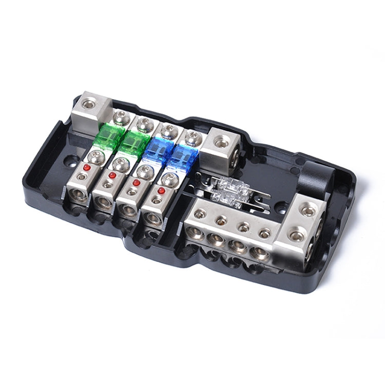 Car Audio Stereo Distribution Block Ground Mini ANL Fuse Block 4 Way Fuse Block 30A 60A 80Amp with LED, 4 Way Fuse Block