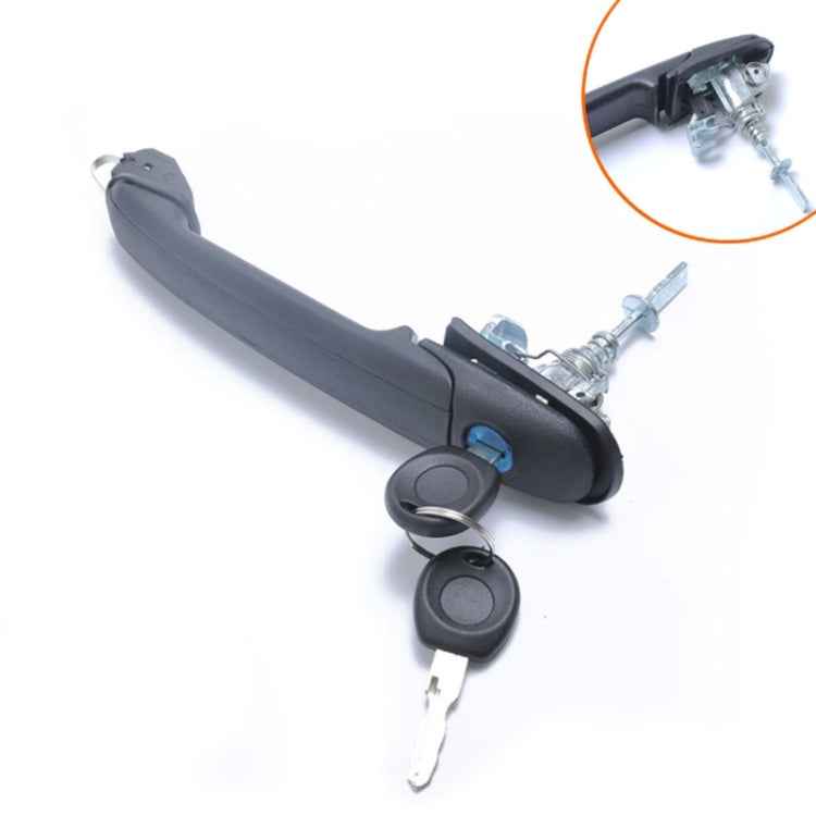Car Front Door handle 6N0837207C, 66N0837207D + 2 Keys for Volkswagen Polo 1994-2001