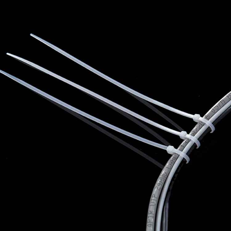 100pcs /Pack 8mm*200mm Nylon Cable Ties, 8mm*200mm Black, 8mm*200mm White