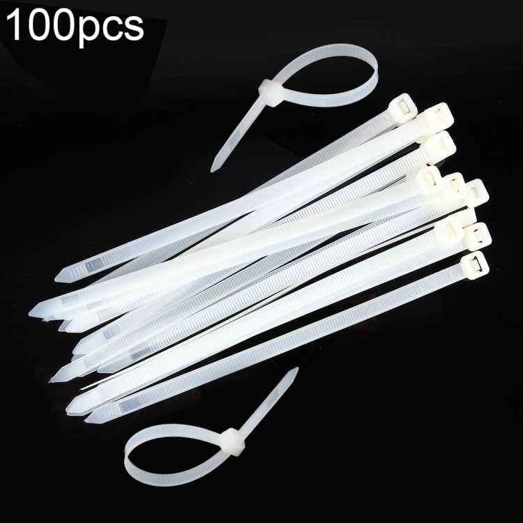 100pcs /Pack 8mm*200mm Nylon Cable Ties, 8mm*200mm Black, 8mm*200mm White