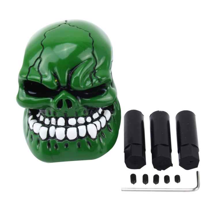 Universal Skull Head Shape ABS Manual or Automatic Gear Shift Knob with Three Rubber Covers Fit for All Car