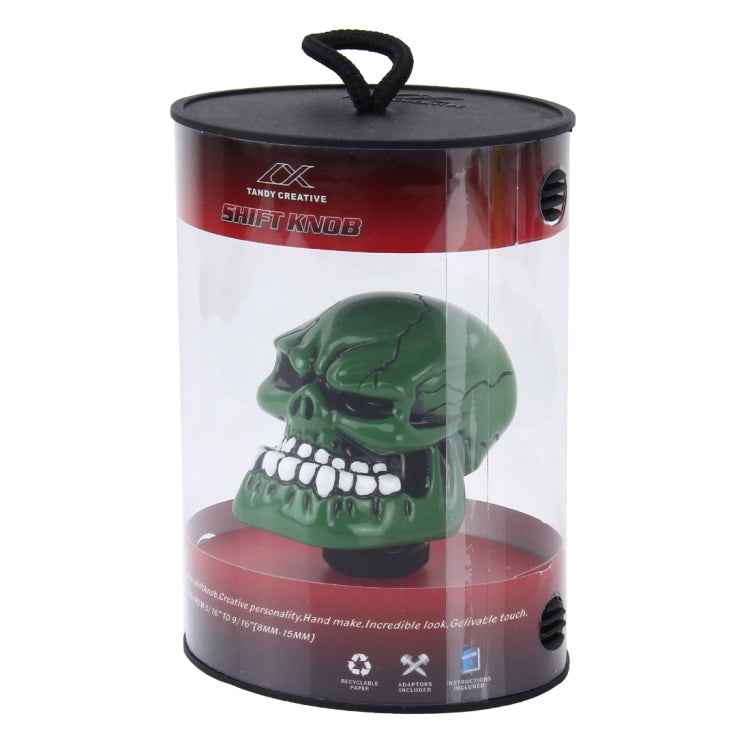 Universal Skull Head Shape ABS Manual or Automatic Gear Shift Knob with Three Rubber Covers Fit for All Car