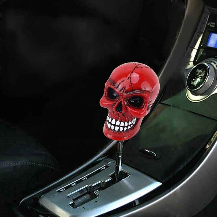 Universal Skull Head Shape ABS Manual or Automatic Gear Shift Knob with Three Rubber Covers Fit for All Car