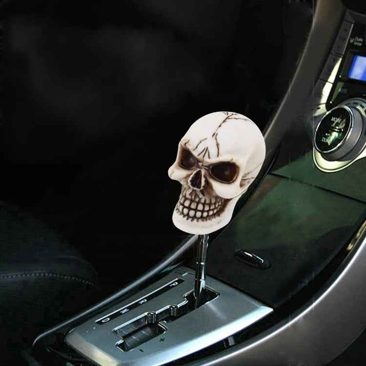 Universal Skull Head Shape ABS Manual or Automatic Gear Shift Knob with Three Rubber Covers Fit for All Car