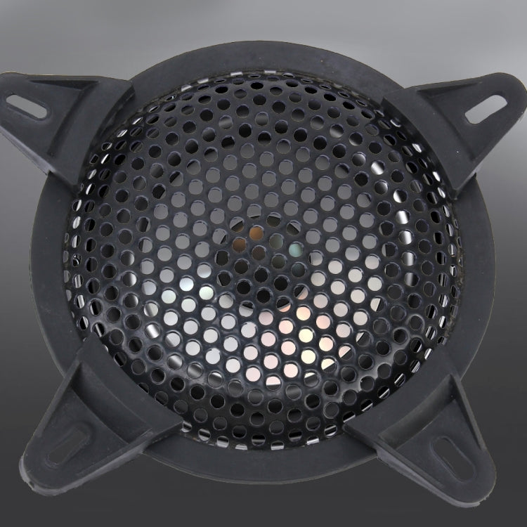 5 inch Car Auto Metal Mesh Black Round Hole Subwoofer Loudspeaker Protective Cover Mask Kit with Fixed Holder, 5 Inch