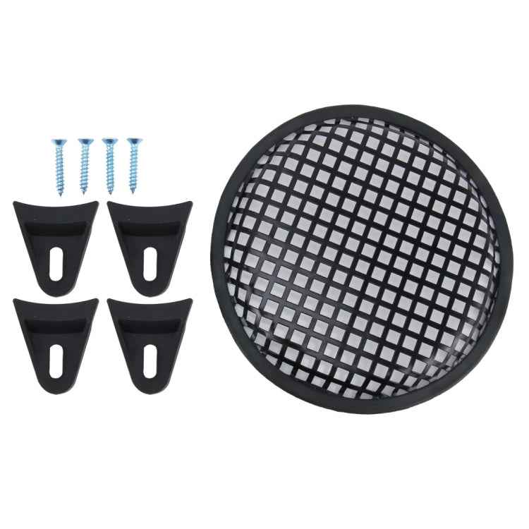 8 inch Car Auto Metal Mesh Black Square Hole Subwoofer Loudspeaker Protective Cover Mask Kit with Fixed Holder