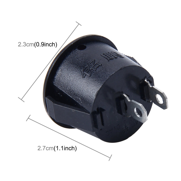 10 PCS Car Auto Universal DIY 2 Pin Round Cap OFF- ON Push Button, Short