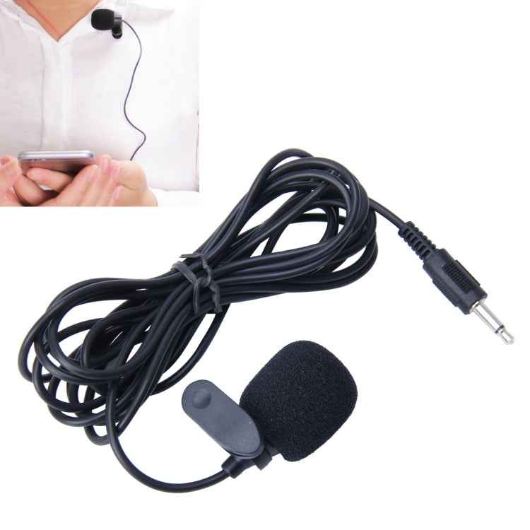 Car Audio Microphone 3.5mm Jack TS Plug Mono Mic Mini Wired External Clip Microphone Player for Auto DVD Radio, Cable Length: 2.0m