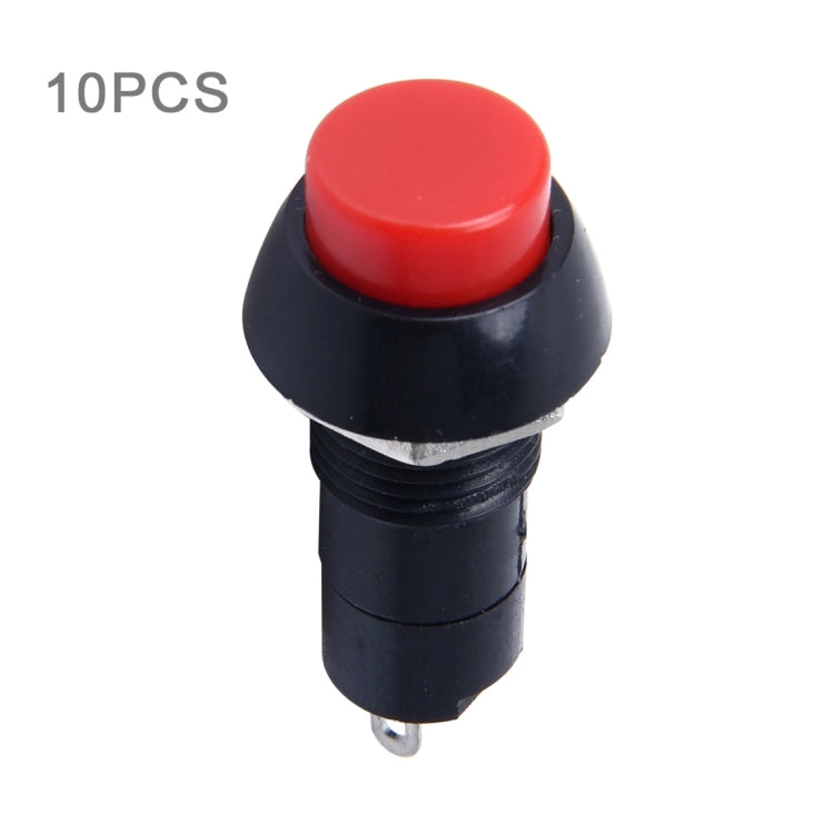 10 PCS Car Auto Universal DIY 2 Pin Round Cap OFF- ON Push Button, Long