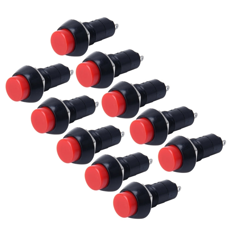 10 PCS Car Auto Universal DIY 2 Pin Round Cap OFF- ON Push Button, Long