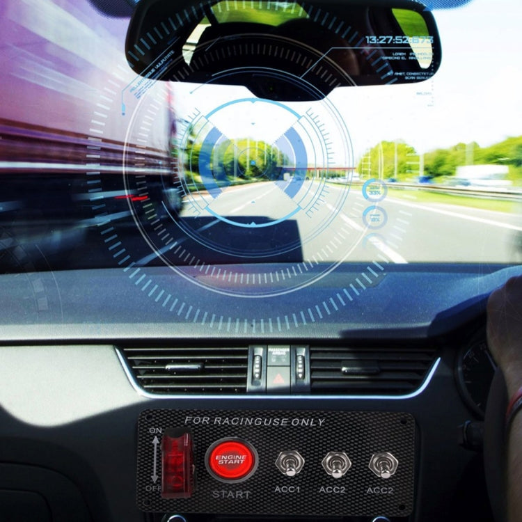 12V / 30A Carbon Fiber Racing Car 12V LED Ignition Switch Panel Engine Start Push Button LED Car Panel Switches Lever Multi-function Automatic Ignition Switch for Racing Cars, 12V 30A