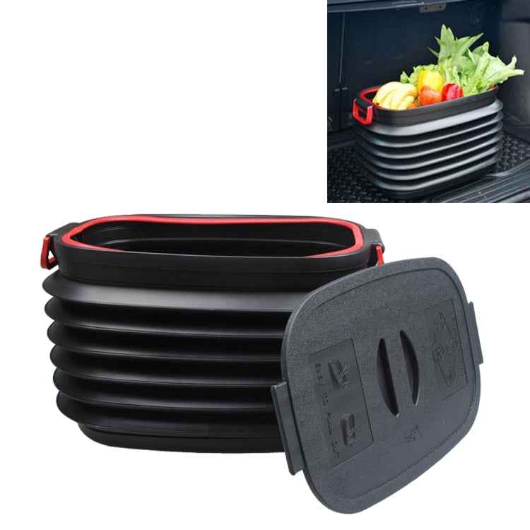 37L Car Collapsible Plastic Organizer Bin with Lid for Camping and Outdoor, Car Collapsible Organizer Bin