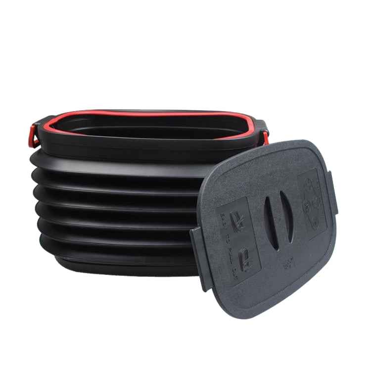 37L Car Collapsible Plastic Organizer Bin with Lid for Camping and Outdoor, Car Collapsible Organizer Bin