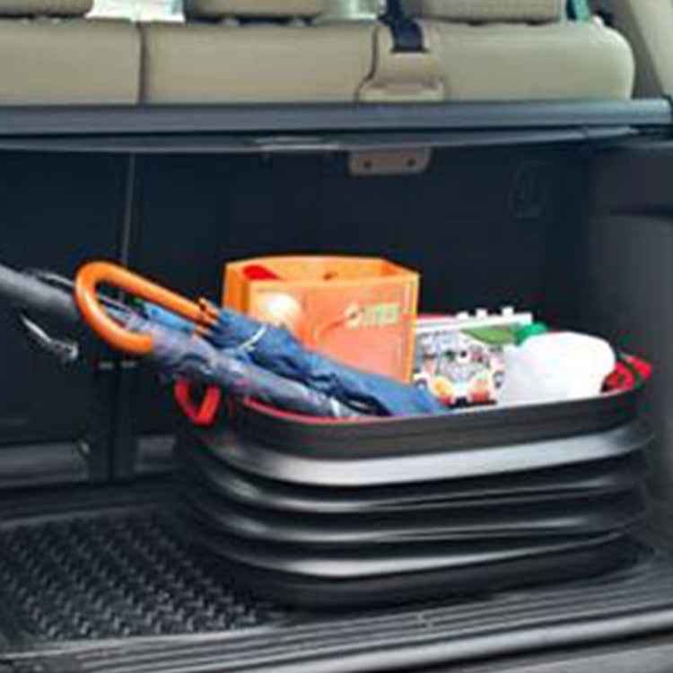 37L Car Collapsible Plastic Organizer Bin with Lid for Camping and Outdoor, Car Collapsible Organizer Bin