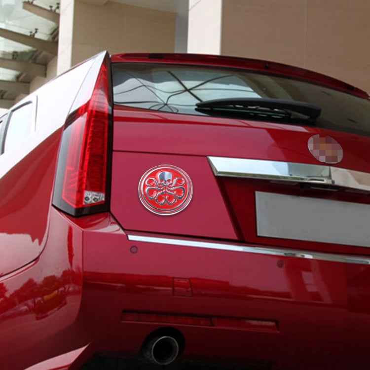 Skull Pattern Circular Shape Shining Metal Car Free Sticker