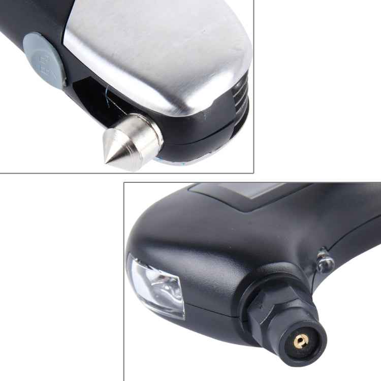 9 in 1 Digital Tire Pressure Gauge Multi-function Safety Hammer with Swiss Style Army Knife, Flashlight and Red Safety Light, Outdoor Tool Kit