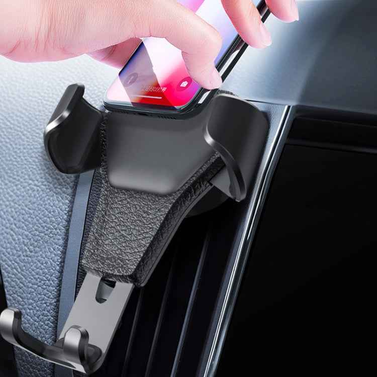 Litchi Texture Gravity Car Mount Phone Holder