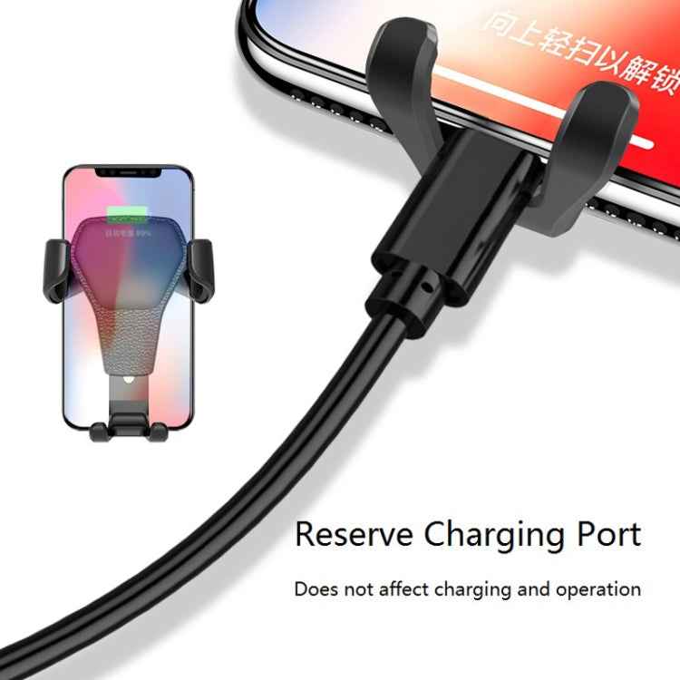 Litchi Texture Gravity Car Mount Phone Holder