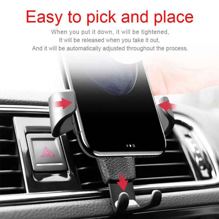 Litchi Texture Gravity Car Mount Phone Holder