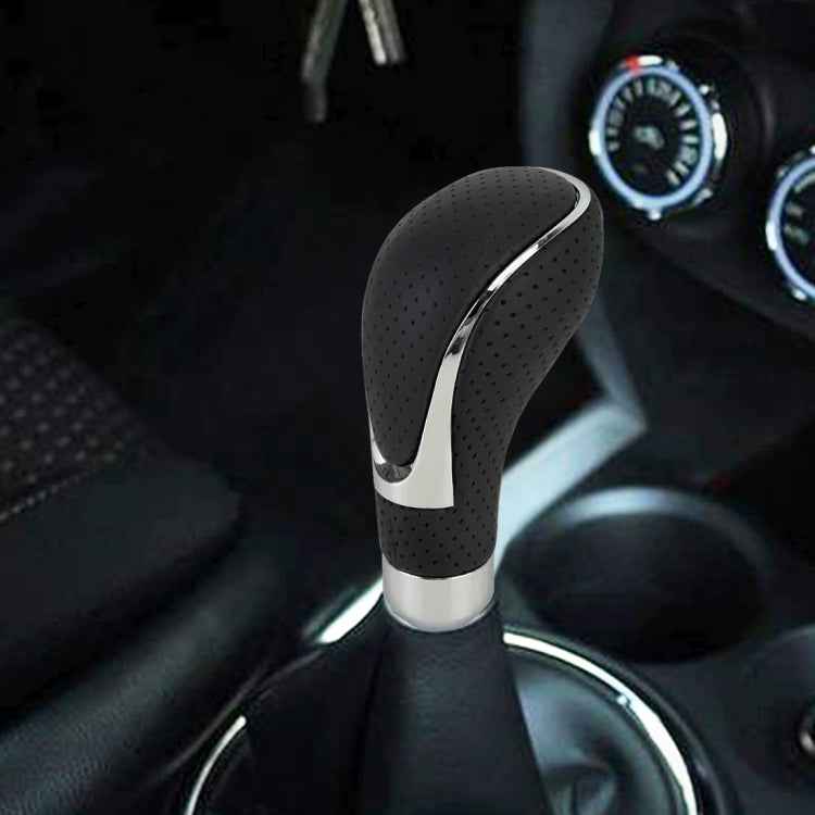 Universal Car PU Leather and Metal Gear Shift Knob Modified Auto Car Transmission Shift Lever Knob