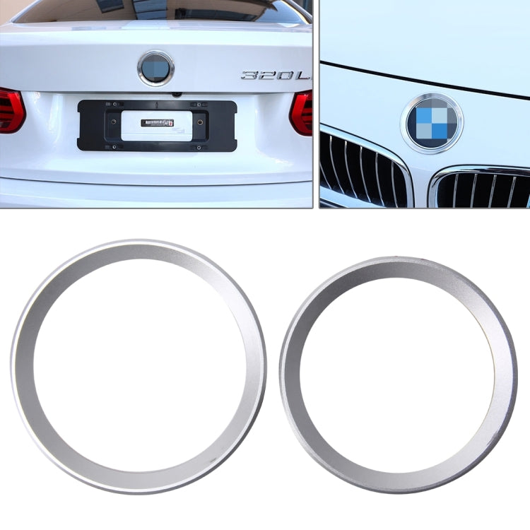 2 PCS/Set Zinc Alloy Steering Wheel Decoration Ring Sticker Logo Car Styling Modification Car Front Logo Ring Decoration Rear Cover Trim Hood Emblem Rings for BMW 3 Series, For BMW 3 Series