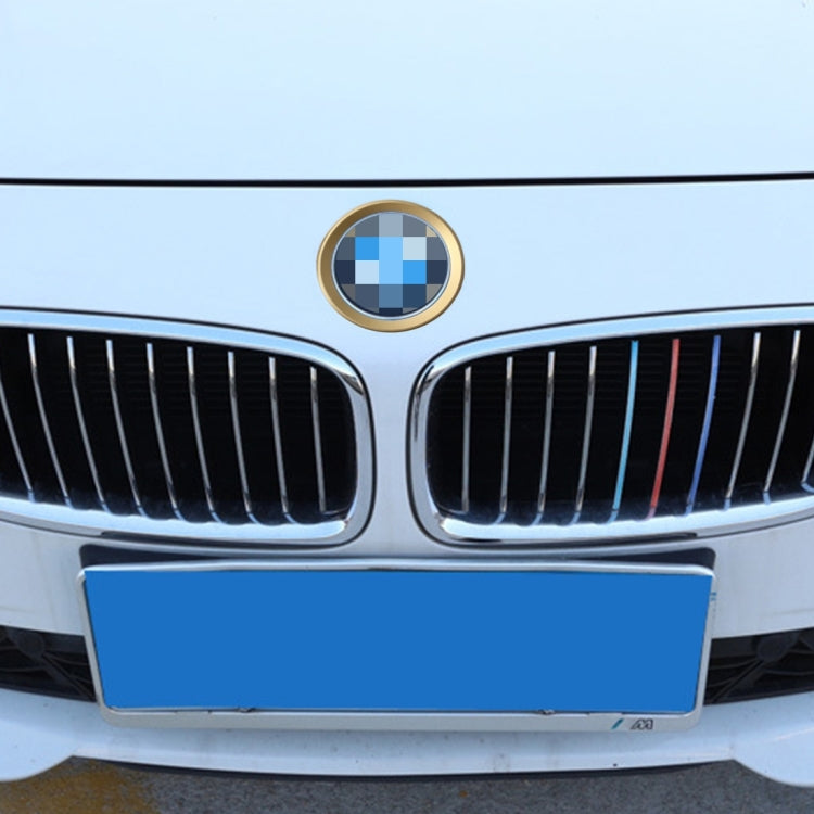 2 PCS Car Logo Decorative Circle Steering Wheel Decoration Ring Sticker Logo Car Styling Modification Car Front Logo Ring Decoration Rear Cover Trim Hood Emblem Rings for BMW 5 Series, For BMW 5 Series