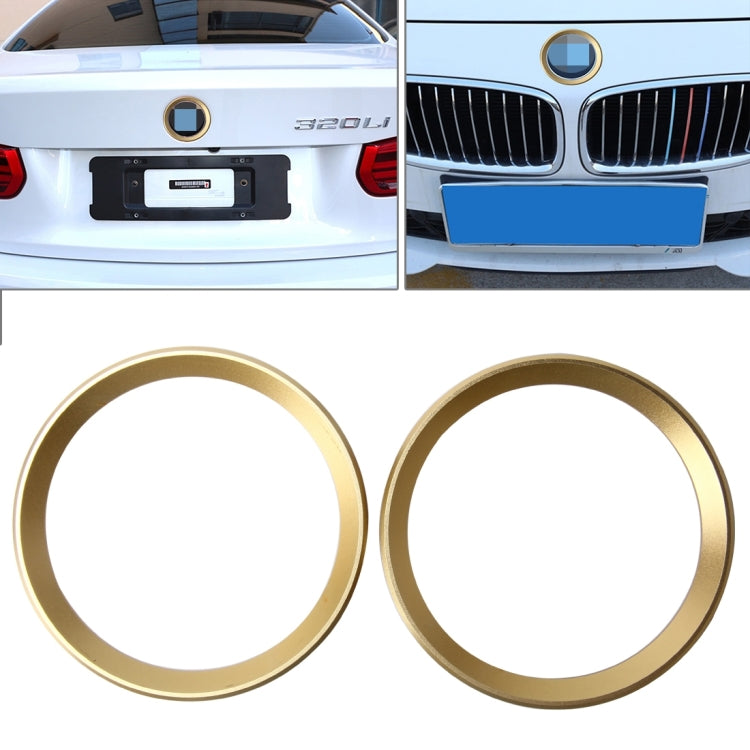 2 PCS Car Logo Decorative Circle Steering Wheel Decoration Ring Sticker Logo Car Styling Modification Car Front Logo Ring Decoration Rear Cover Trim Hood Emblem Rings for BMW 5 Series, For BMW 5 Series