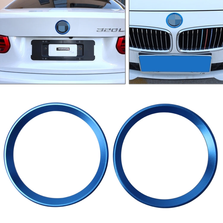 2 PCS Car Logo Decorative Circle Steering Wheel Decoration Ring Sticker Logo Car Styling Modification Car Front Logo Ring Decoration Rear Cover Trim Hood Emblem Rings for BMW 5 Series, For BMW 5 Series