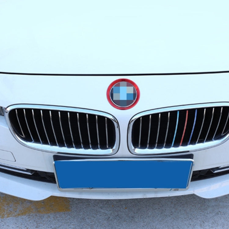 2 PCS Car Logo Decorative Circle Steering Wheel Decoration Ring Sticker Logo Car Styling Modification Car Front Logo Ring Decoration Rear Cover Trim Hood Emblem Rings for BMW 5 Series, For BMW 5 Series