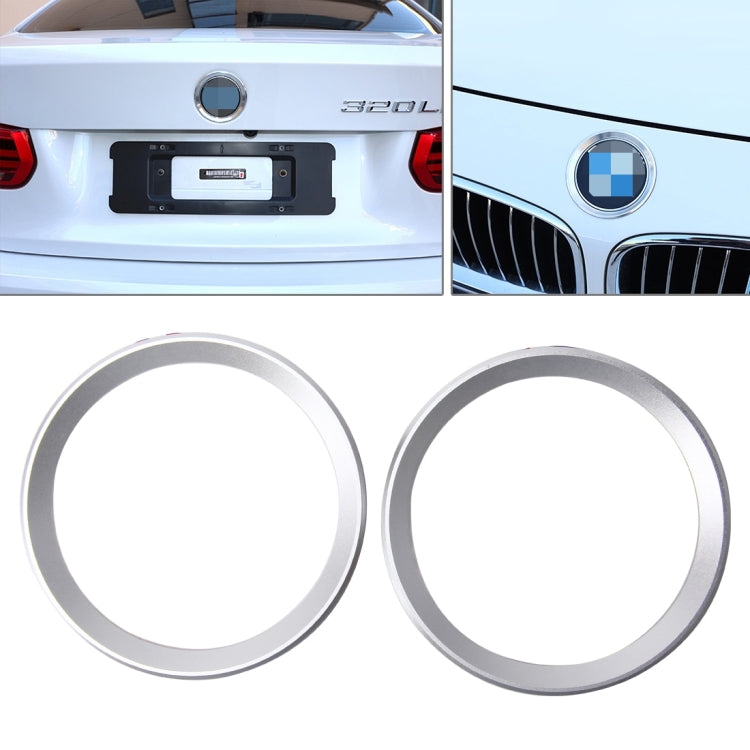 2 PCS Car Logo Decorative Circle Steering Wheel Decoration Ring Sticker Logo Car Styling Modification Car Front Logo Ring Decoration Rear Cover Trim Hood Emblem Rings for BMW 5 Series, For BMW 5 Series