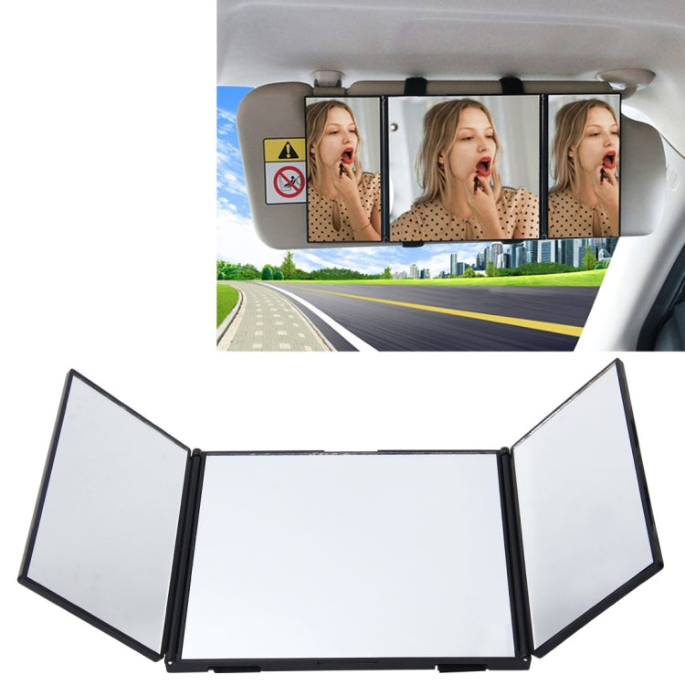 SHUNWEI Car Sun Visor Adjustable Mirror Car Makeup Sun-shading Vehicle Mounted Cosmetic Mirror Folding Vanity Mirror Triple Folding Car Interior Makeup Mirror Auto Supplies, SD-2408