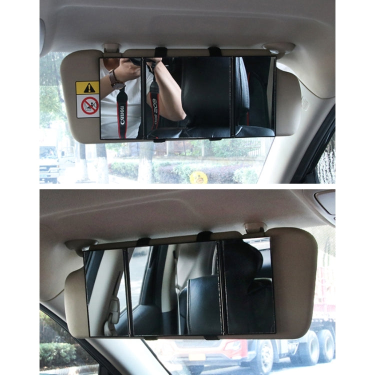 SHUNWEI Car Sun Visor Adjustable Mirror Car Makeup Sun-shading Vehicle Mounted Cosmetic Mirror Folding Vanity Mirror Triple Folding Car Interior Makeup Mirror Auto Supplies, SD-2408