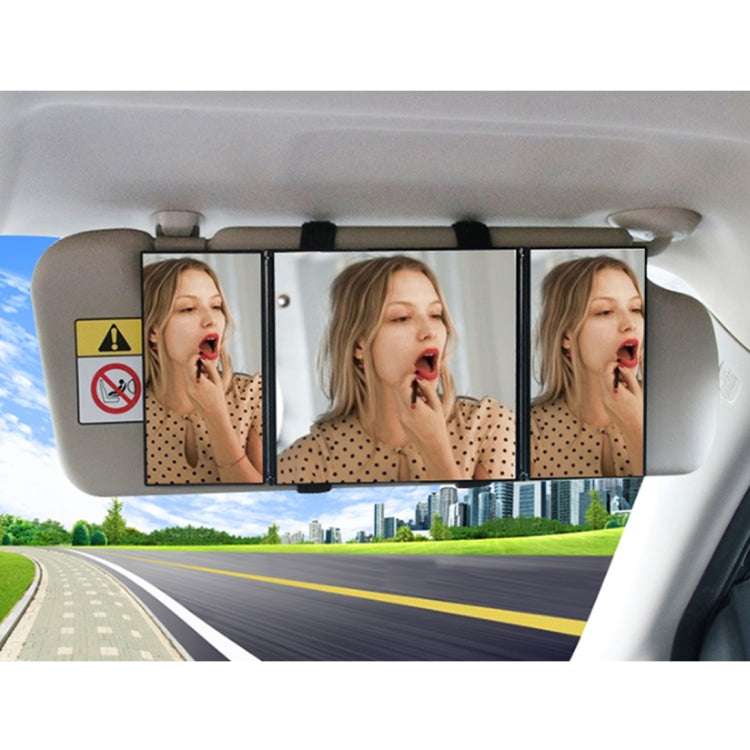 SHUNWEI Car Sun Visor Adjustable Mirror Car Makeup Sun-shading Vehicle Mounted Cosmetic Mirror Folding Vanity Mirror Triple Folding Car Interior Makeup Mirror Auto Supplies, SD-2408
