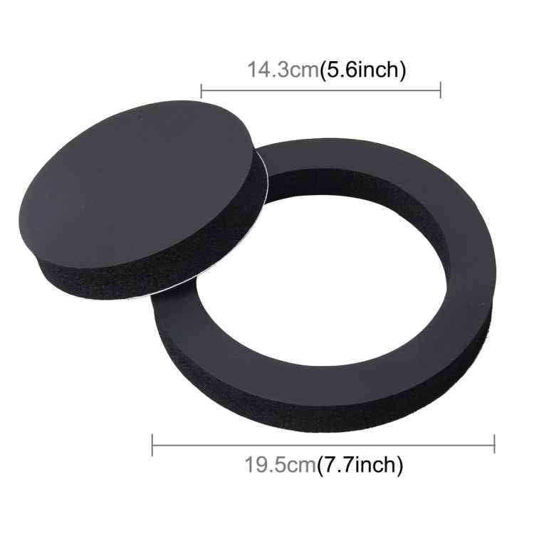2 PCS Car Sound Insulation Speaker Soundproof Cotton with Self Adhesive Car Sound Insulation Cotton, Outer Diameter : 19.5 cm, Inner Diameter: 14.3 cm
