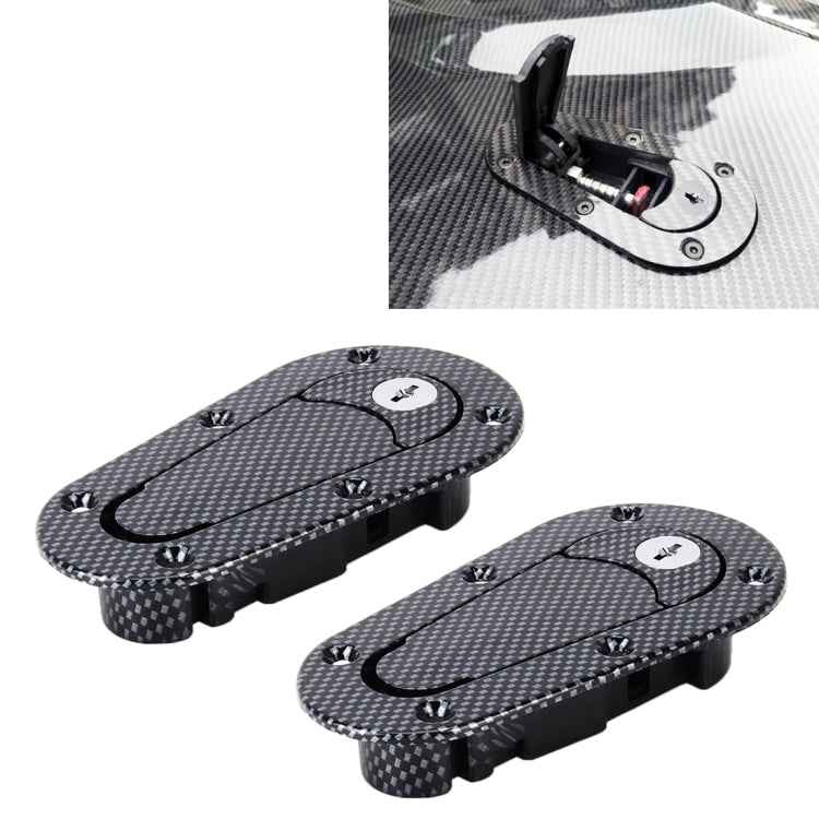 A Pair Car Cover Lock Modified Hood Lock General Racing Car Cover Lock, Carbon Grey, (Black), with Keys(Carbon)