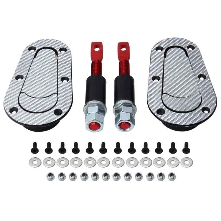 A Pair Car Cover Lock Modified Hood Lock General Racing Car Cover Lock, Carbon Grey, (Black), with Keys(Carbon)