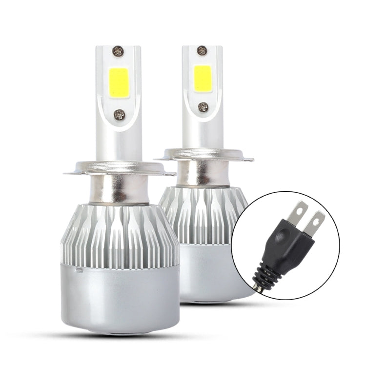 2 PCS H7 18W 1800 LM 8000K IP68 Casnbus Constant Current Car LED Headlight with 2 COB Lamps, DC 9-36V, H7