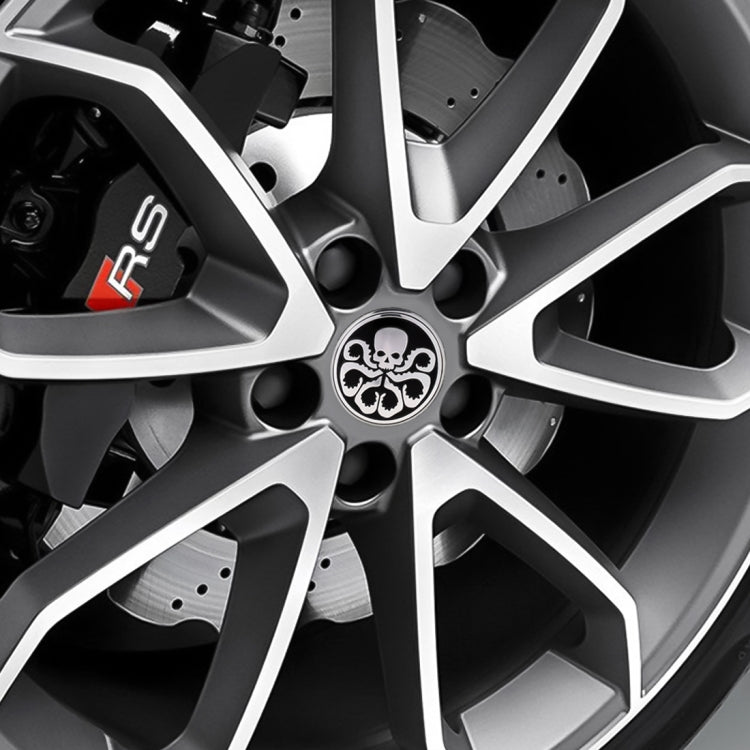 4 PCS Car-Styling Skull Pattern Wheel Hub Decorative Sticker, Diameter: 5.8cm, Skull Pattern