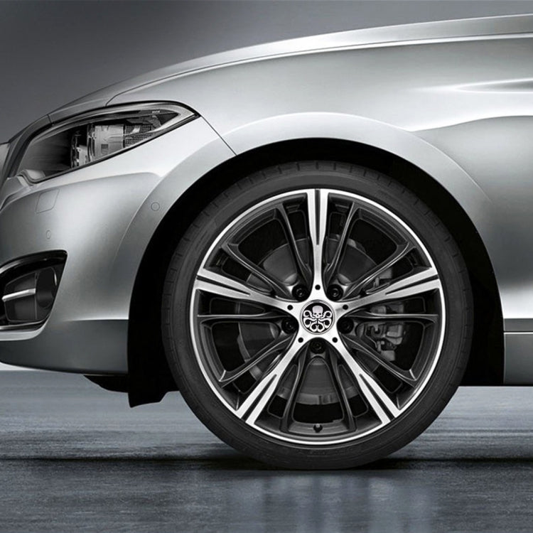 4 PCS Car-Styling Skull Pattern Wheel Hub Decorative Sticker, Diameter: 5.8cm, Skull Pattern