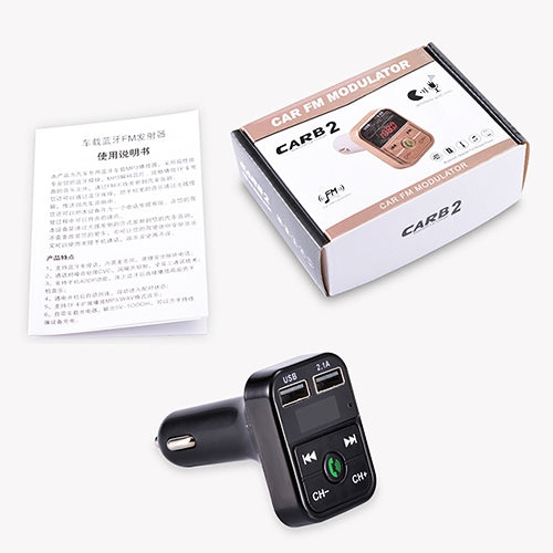 B2 Dual USB Charging Bluetooth FM Transmitter MP3 Music Player Car Kit, Support Hands-Free Call & TF Card & U Disk