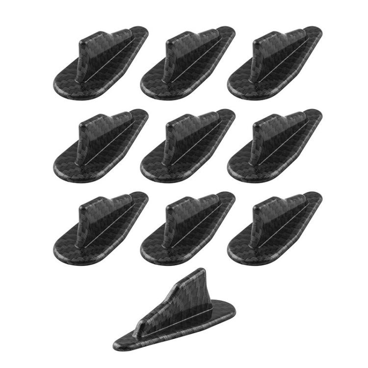 10 PCS Universal Car Carbon Fiber Shark Fin Diffuser Vortex Generator Roof Spoiler, Carbon Fiber